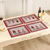 Xmas Style Vintage Washable Table Mats Place Mat Table Pad Fabric Material