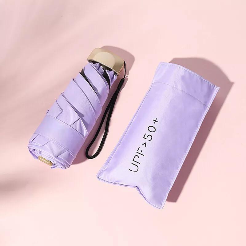 Mini Compact Pocket Umbrella Sun Anti Uv 5 Fold Rain Windproof Portable Travel