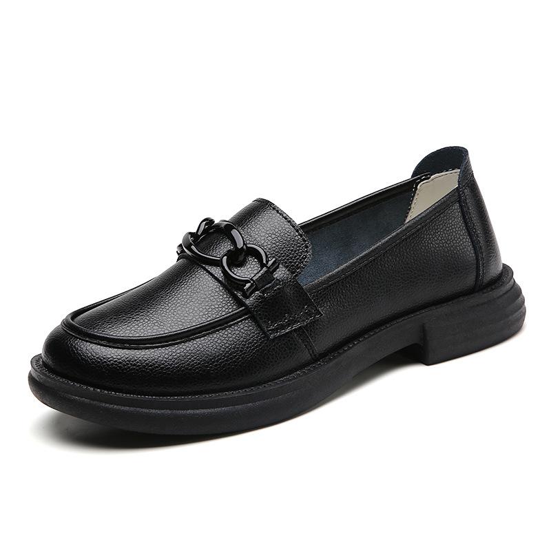 Leather Loafers for Women In SpringSeason BrandNew Lady British Style Leather FootPairs for Lady FootPairs Small Fragrance Style Single FootPairs