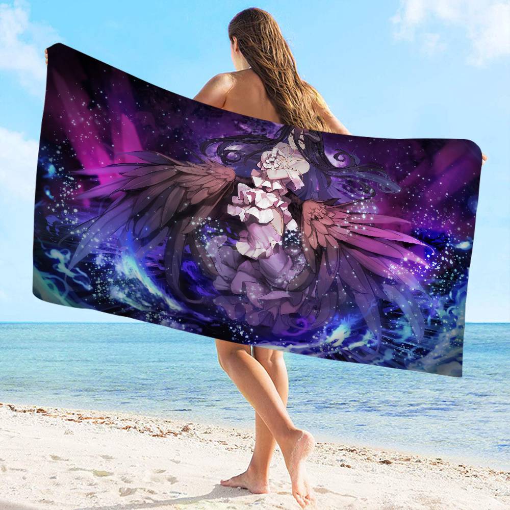 Gamer Albedo Anime Sexy Girls Beach Towel Colorful Bath Towels For Girl Microfiber Quick Dry Custom Sand Free Beach Yoga Spa