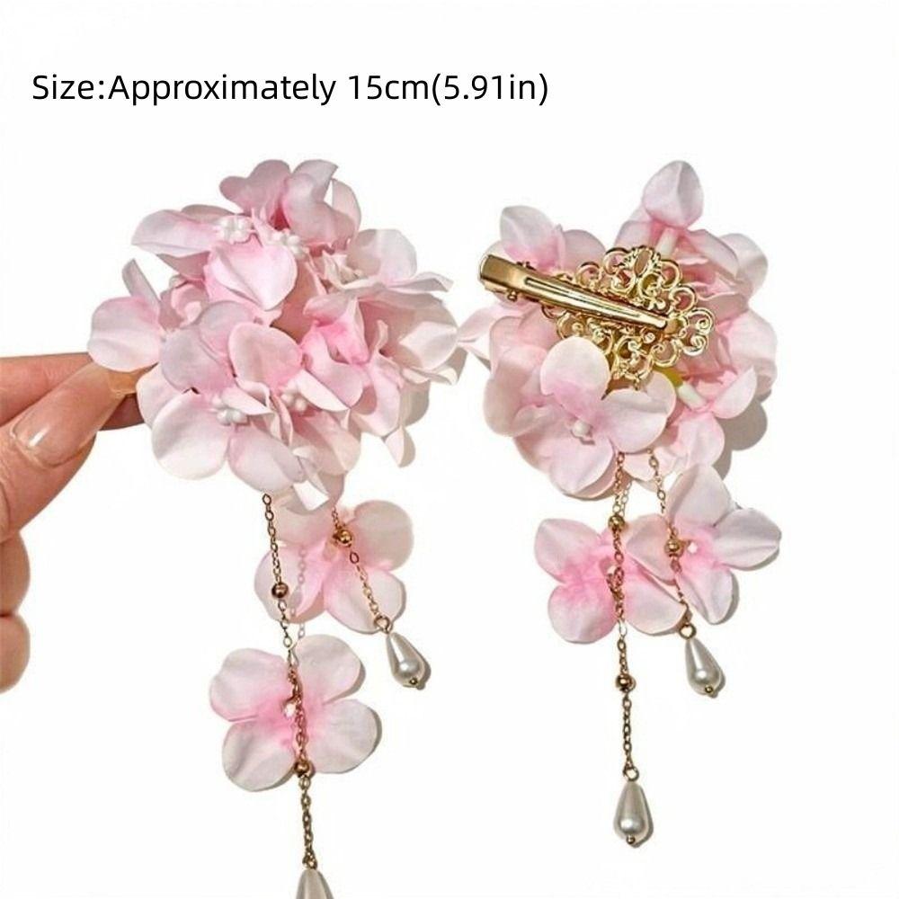 High Grade Tassel Pearl Hair Clips Elegant Women Side Clip Duckbill Clip Wedding Headdress