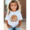 Europäische Größen Mädchen Weiches Stretch Sommer Schildkröten T-Shirt - Niedlicher Cartoon Schildkrötenkuchen Aufdruck Rundhals T-Shirt Geeignet für Freizeitkleidung & Partys