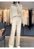 Women's Loose Cashmere Half-Patchwork Zipper Sweater - Autumn/Winter 23 Style