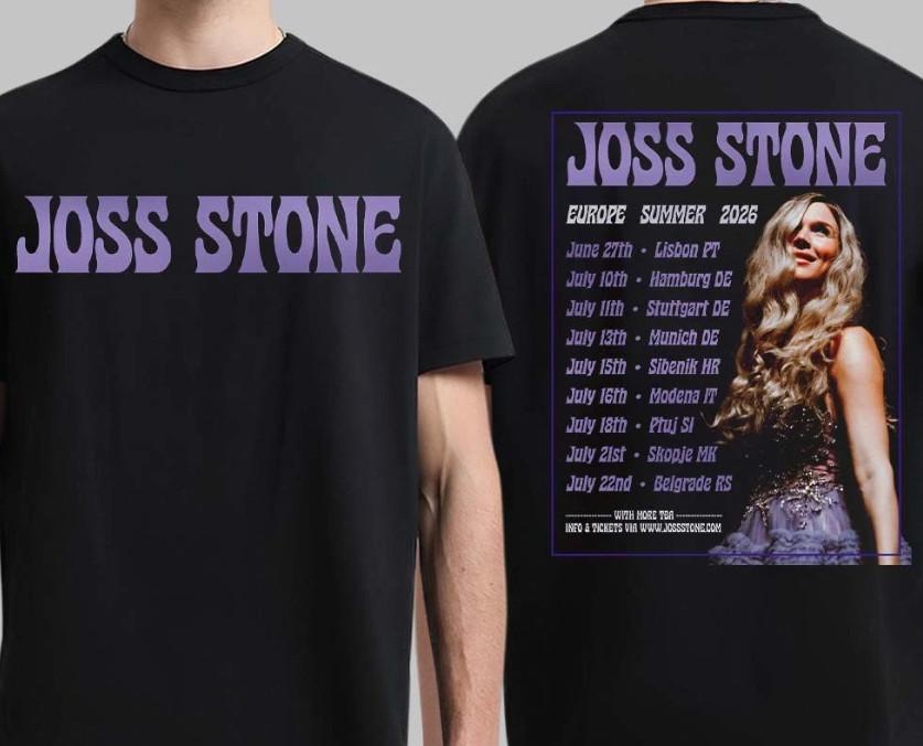 Joss Stone Europe Summer 2026 Tour Schedule Dates Two Sided T-Shirt Unisex T-Shirt XL