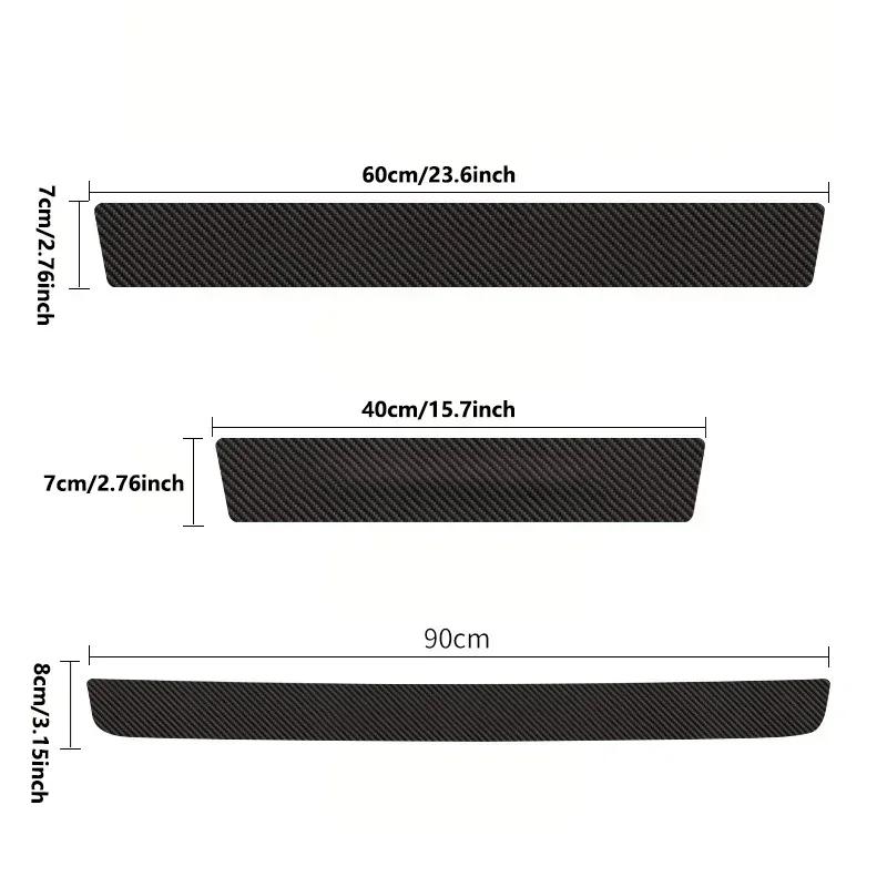 4PCS/5PCS Sport Carbon Fibre Threshold Protection Strip Universal Anti-scratch and Anti-collision Door Decorative Strip Sticker