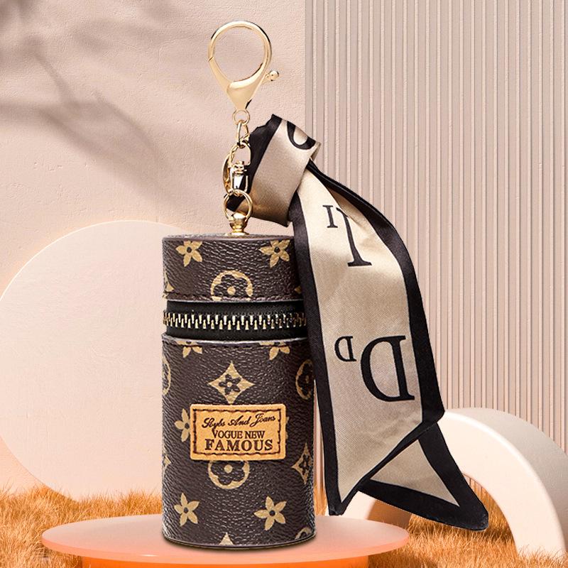 

Женский мини-кошелек для монет и помады с подвеской-ключом, с ретро-принтом 2024 года