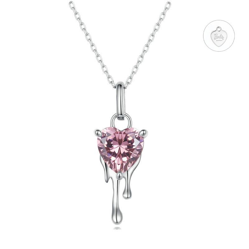 Barbie necklace [Original Design] Pink Heart Shape, Temperament and High-Quality Original First Release, Ins Style Love Confession ZJYXL-YS-113