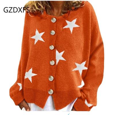 New Sweater Ladies Knitted Cardigan Five-pointed Single-breasted Blouse