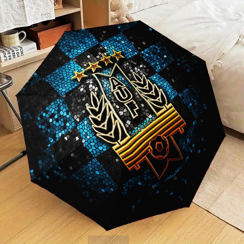 1PC Uruguay National Football Printed Umbrella Folding Umbrella, Automatic Umbrella 8-Frame for Travel, Camping Fan Gifts Christmas Gifts