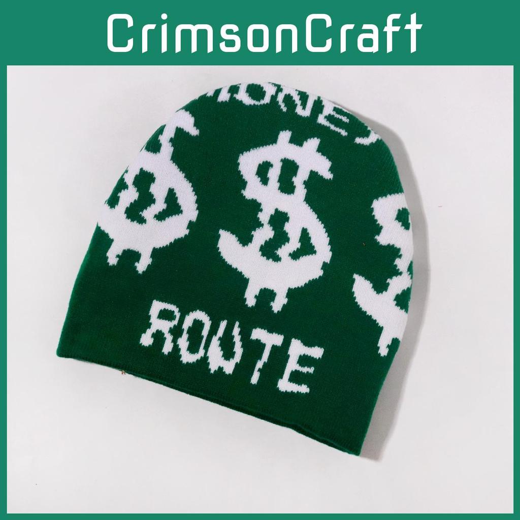 Knitted Hat Fashion With Money And Letter Printing Design For Daily Season Cold