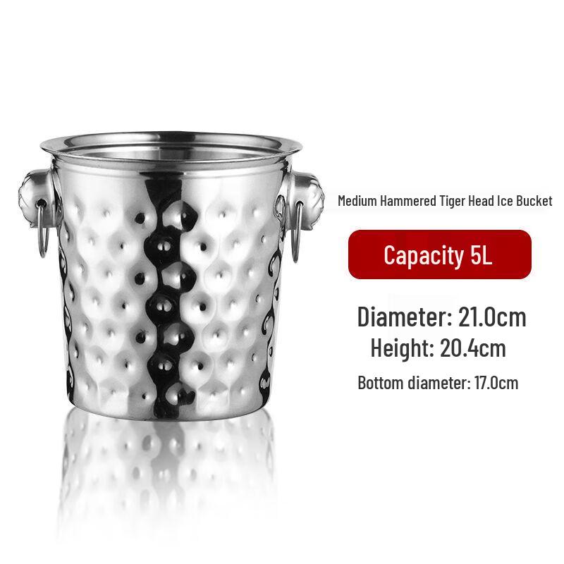 Stainless Steel Hammered Tiger Head Ice Bucket