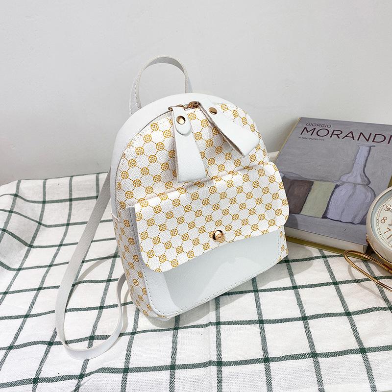 Women's Printed Contrasting Color Small Backpack, New Personalized Oblique Span Shoulder Change Bag, Small Bag.