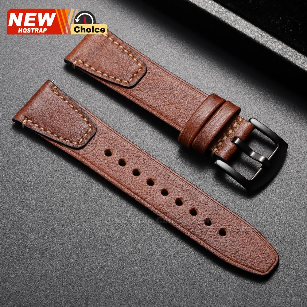18mm 20mm 22mm Genuine Vintage Leather Watch Strap Band Universal Watchband Retro Bracelet Quick Release Bar Wristband Women Men