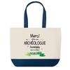 Tote Bag - PLANETEE - Shopping Bag 'Thank You Unforgettable Archaeologist' - Blue Background - Cotton - 40x45 Cm