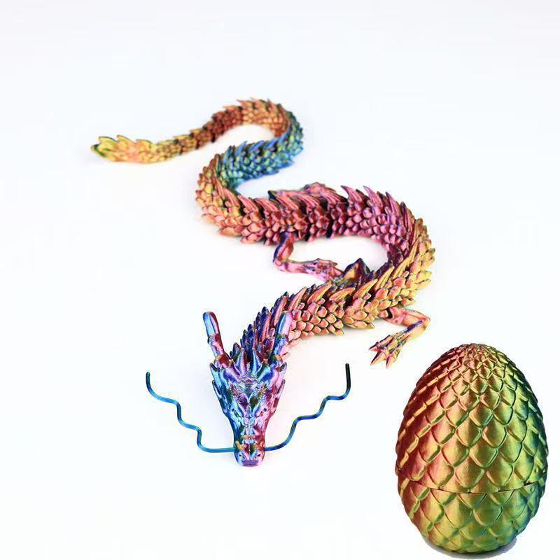 Articulated 3D Printed Chinese Dragon Figure Ornament for Kids