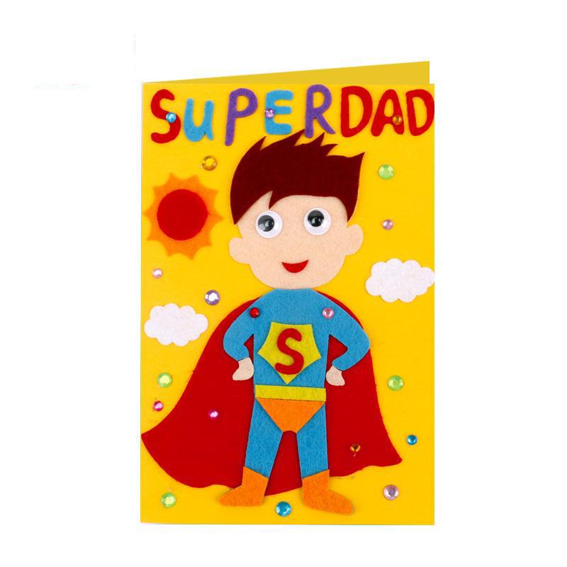 Kids DIY Handmade Material Kit Kids Play Arts Crafts Kindergarten Father's Day Gift Birthday Gift Greeting Card Children Educational Toy