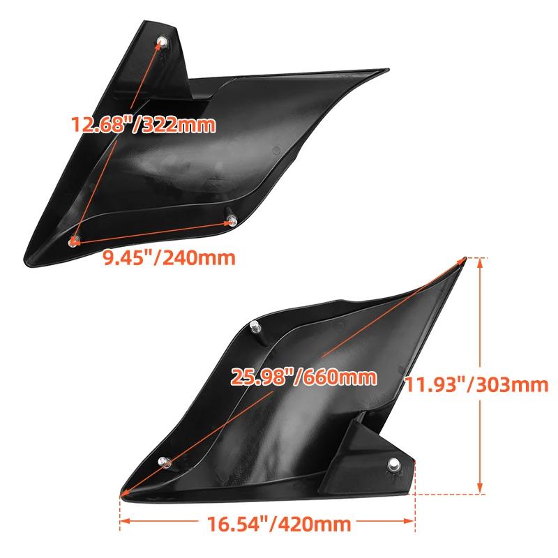Motorcycle Black Stretched Extended Side Covers Panels ABS Plastic For Harley Touring Electra Street Glide Road King 2014-2025