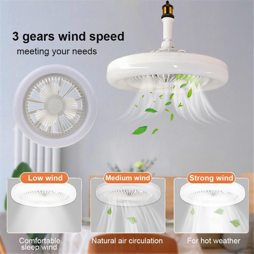 Wentylatory sufitowe z pilotem i światłem 30W wentylator z lampą LED inteligentny wentylator sufitowy do salonu sypialnia podstawa konwertera E27