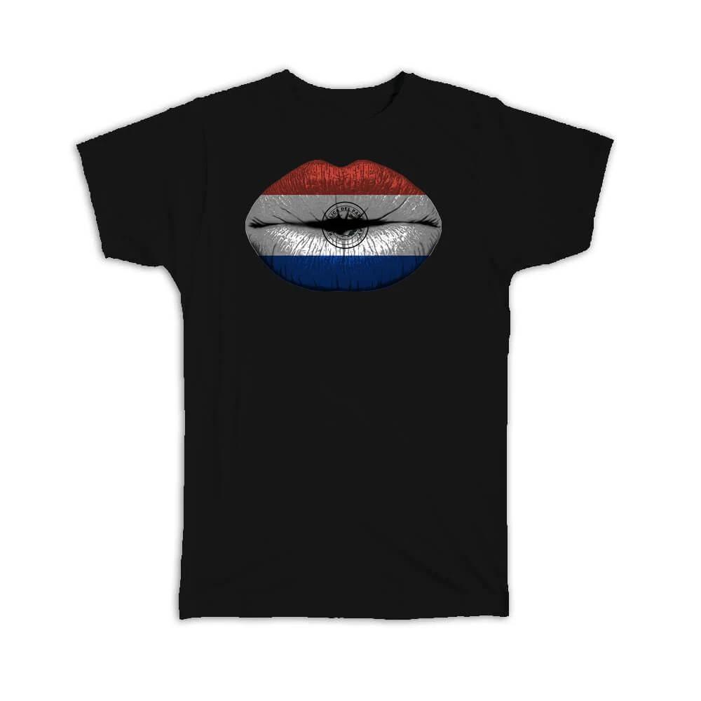 Gift T-Shirt : Lips Paraguayan Flag Paraguay Expat Country For Her Woman S