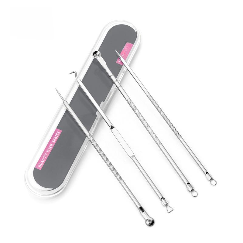 4-Piece Stainless Steel Acne Kit: Needles & Blackhead Removers