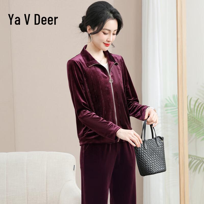 Женский золотистый бархатный спортивный костюм Yalu 5XL