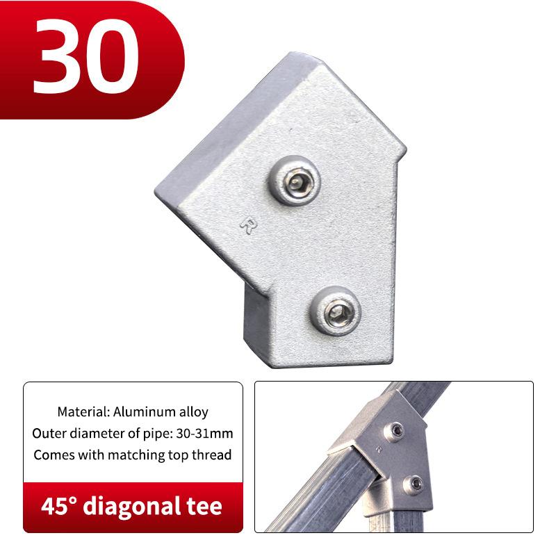 20x20mm Čtvercová trubka Třícestný 25x25mm 30x30mm Hliníková slitina Koleno Spojka Příslušenství Pevný spoj trubky