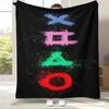 Cartoon Game Gamer Zone Controller Logo Flannel Blanket,Ultra Soft Warm Plush Throw for Home Bedroom Bed Sofa Cover Picnic Gift
