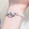 Small fresh color butterfly broken bead bracelet female ins style niche design new gray moonlight star and moon crystal jewelry