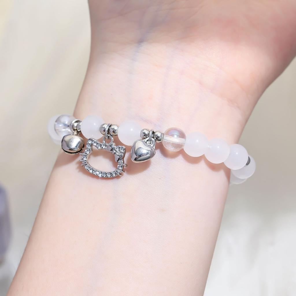 Small fresh color butterfly broken bead bracelet female ins style niche design new gray moonlight star and moon crystal jewelry