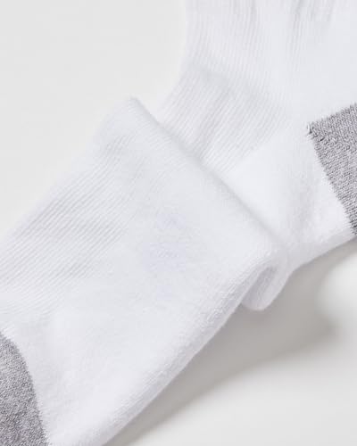 Amazon Essentials 10er-Pack Herren-Weiße Socken mit Rundhalsausschnitt und gepolsterter Sohle, Perfekt zum Laufen und für den Sport, Größen 25,0-27,0 cm