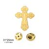 LIKGREAT Christian Cross Brooch for Women Men Enamel Drip Stainless Steel Pin Metal Badge Religious Gothic Jewelry Gift