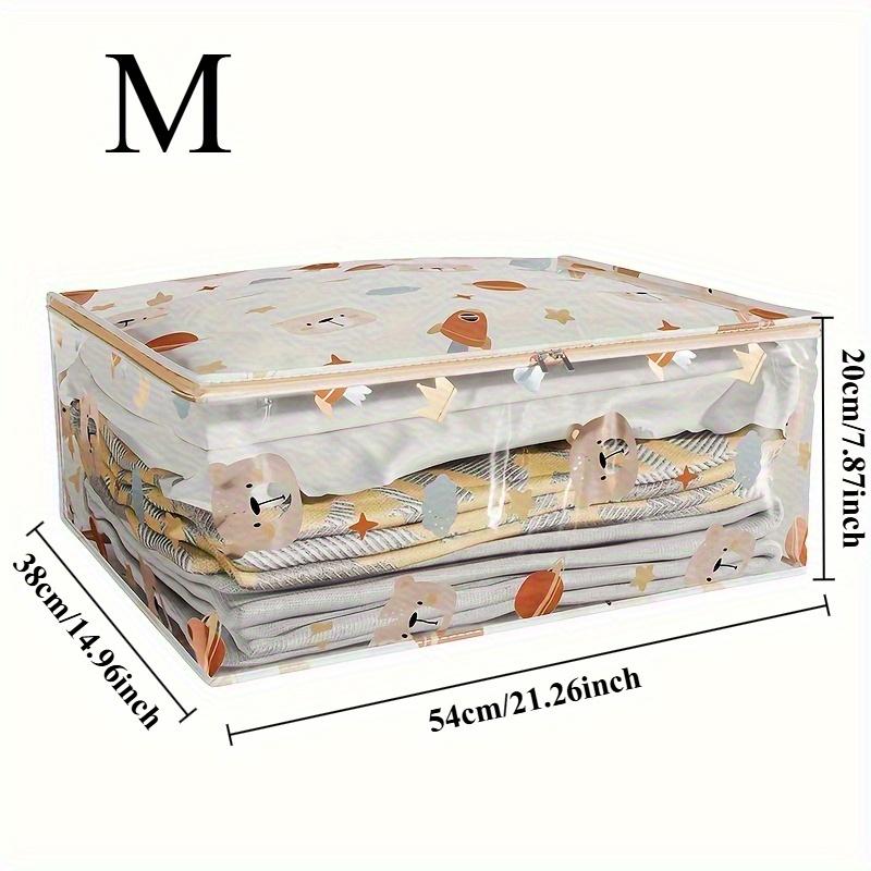 Haushaltskleiderorganisator mit großer Kapazität Staubdicht Wasserdicht Transparente Bettdecke Tasche Neue bedruckte dreidimensionale Aufbewahrungstasche