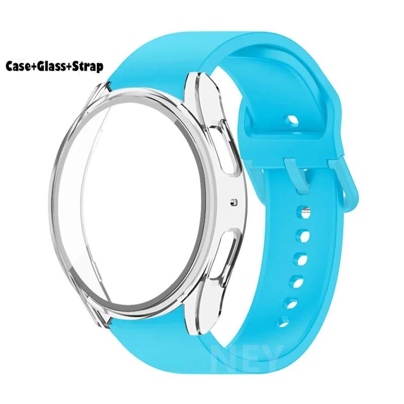 Lot de 2 Verre Trempé+Coque+Bracelet Pour Samsung Galaxy Watch 7 6 5 4 40mm 44mm Housse Protectrice d'Écran en PC Bracelet Galaxy Watch 6 7 5