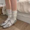 Bowknot Boot Socks Sweet Ruffled Crew Socks Japanese Cute Middle Tube Socks