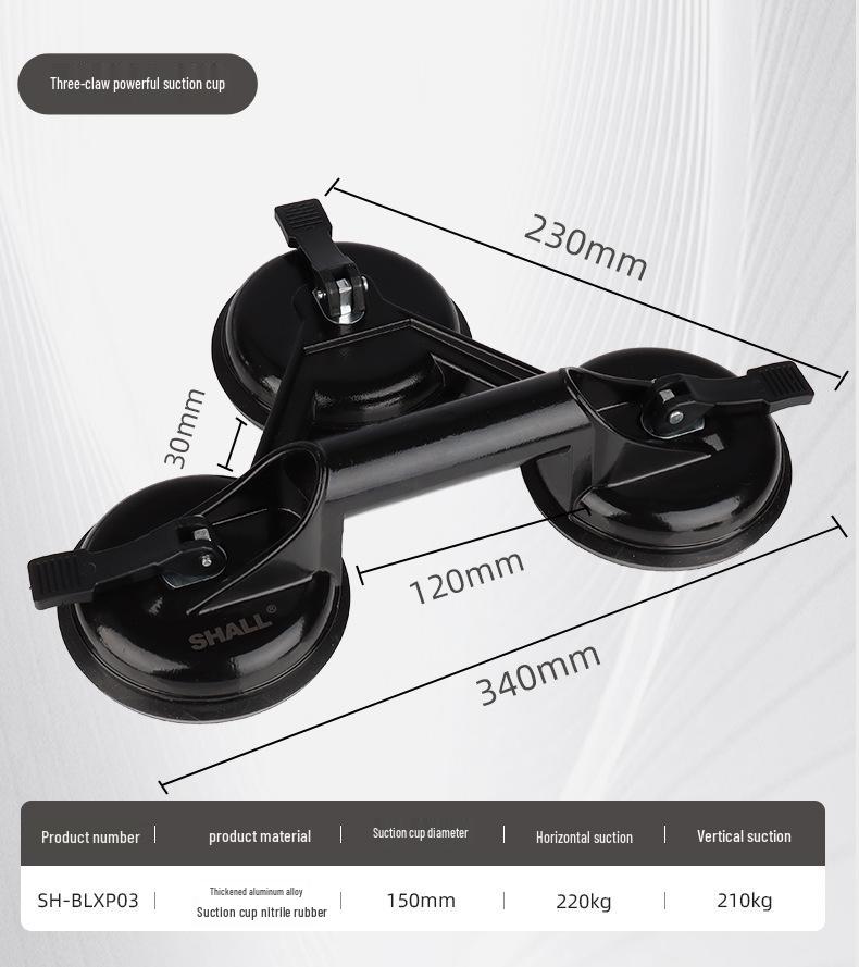 Industrial Heavy-Duty Triple Claw Suction Cup for Glass and Tile Fixing