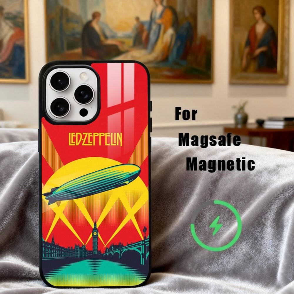 Rockin L-Led Z-Zeppelin BAND Phone Case For iPhone17,16,15,14,13,12,11 Plus,For Magnetic Wireless Charge Cover
