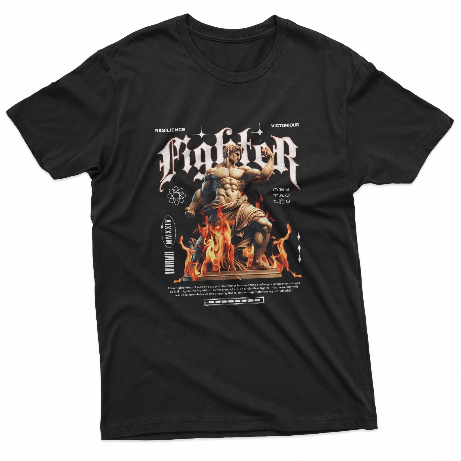 Victorious Fighter Flaming Statue Greek Art T-Shirt Unisex T-Shirt M