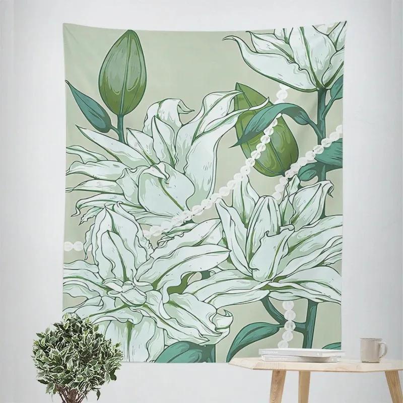 Succulent Plants Flowers Decorative Tapestry Home Wall Decor Office Living Room Tapestry