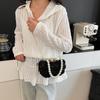 New Lace Flower Evening Bag Pearl Chain Clip Shell Bag Women Crossbody Bag