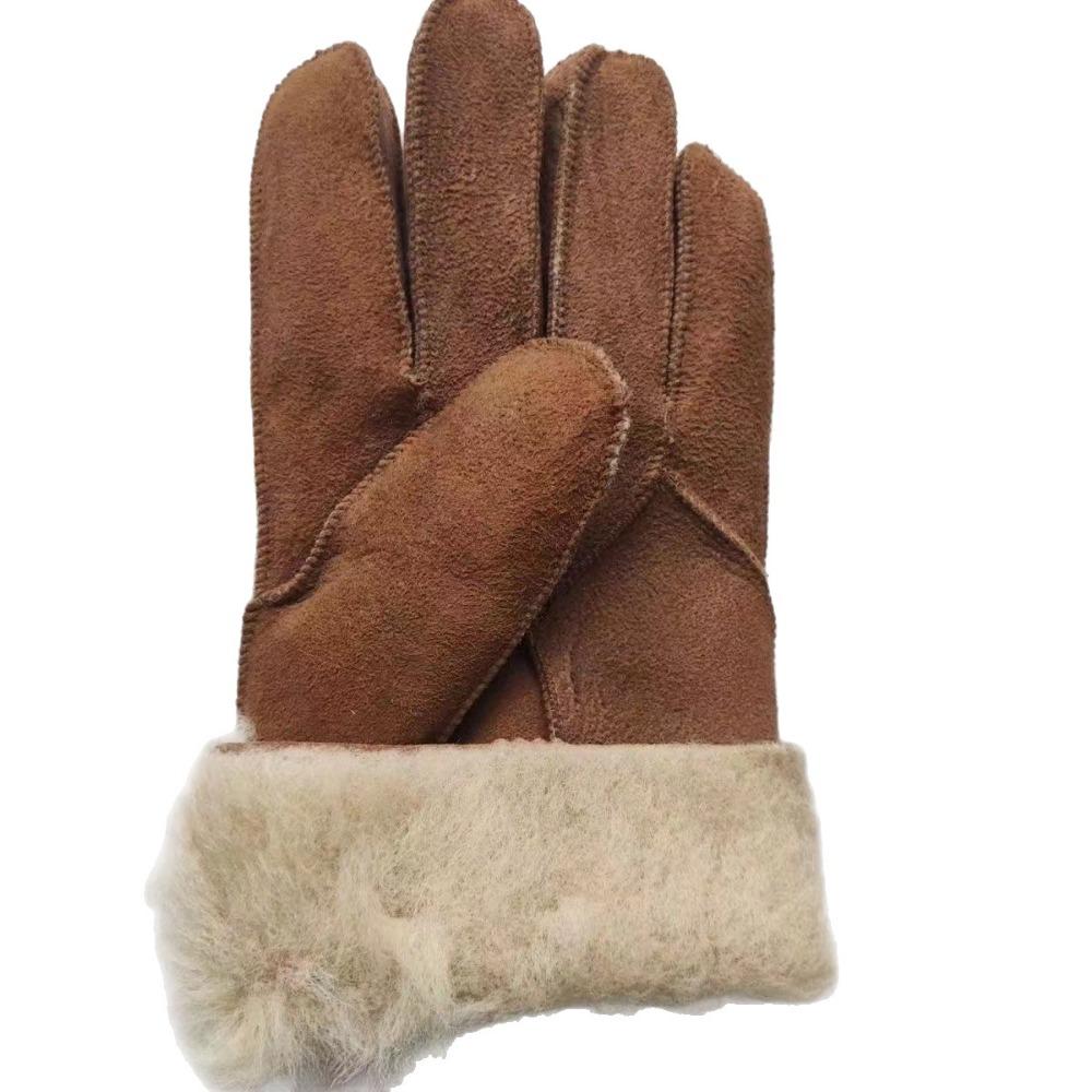 Mixed color miscellaneous leather gloves men and women winter thickened velvet warm windproof waterproof driving motorcycle