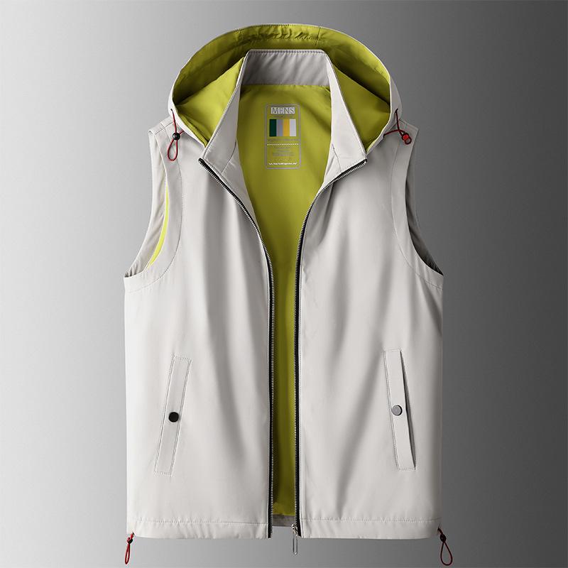 Men's High-End Detachable Hooded Vest: Stylish, Casual, Sleeveless Outdoor Sportswear for Spring and Autumn