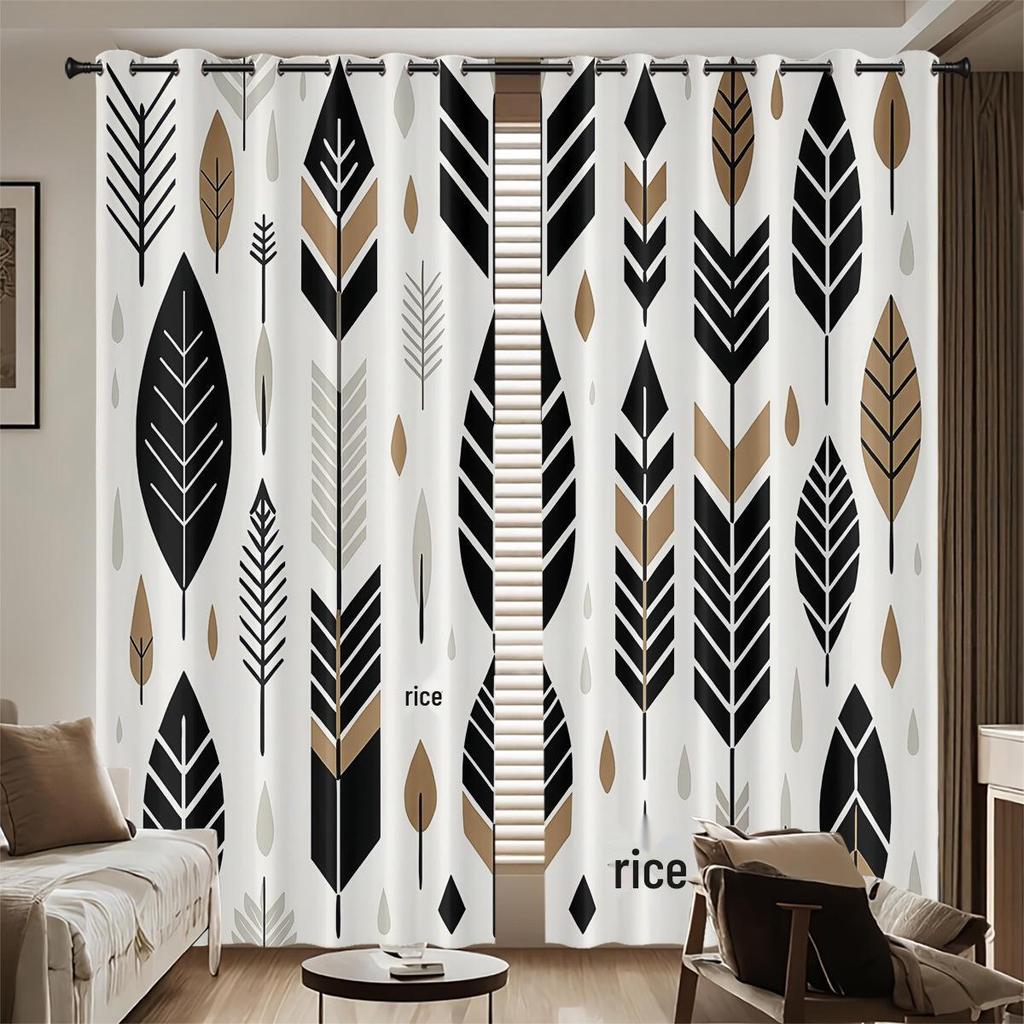 Bohemian Pattern Blackout Curtains, Custom-Made with Your Image, High-Precision Sun Protection, Thickened Polyester.