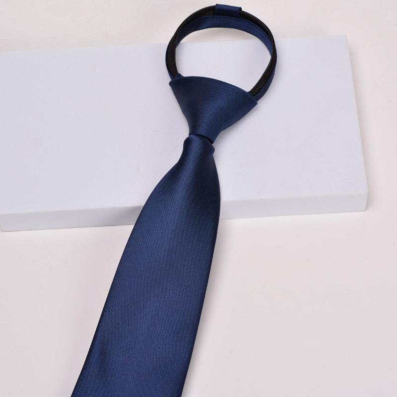 Krawatte Herren Reißverschluss Knotenfrei Klassisch Blau Schwarz Burgunder Einfarbig Gestreift Anzug Kleid Kragen