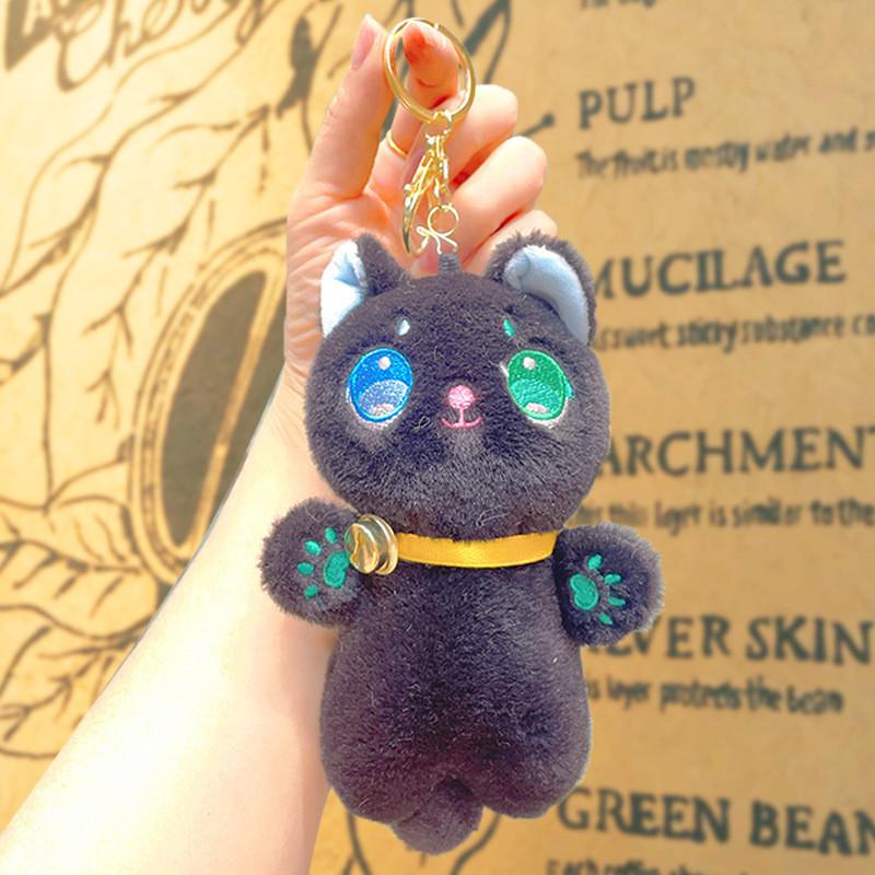 Cartoon Cat Lucky Odd Eyed Cat Plush Keychain Toy Pendant  Accessory Decoration