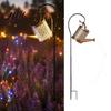 Outdoor Fairy Lights for Garden Christmas Solar Santa Kettle Light, Solar-Powered Claus Watering Can Stake Lamp Decorative Flower Bed Stakes with LED