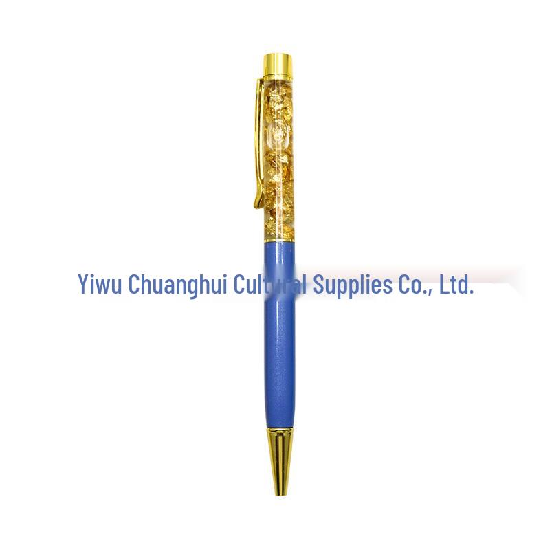 Gold Crystal Foil Metal Ballpoint Pen - Signature & Gift Pen with Laser Engraving