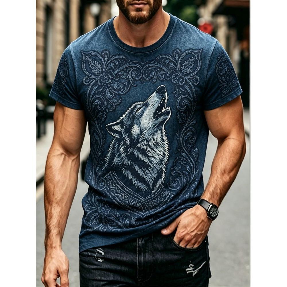 Summer Russian Ethnic Style 3D Print T-Shirts Men