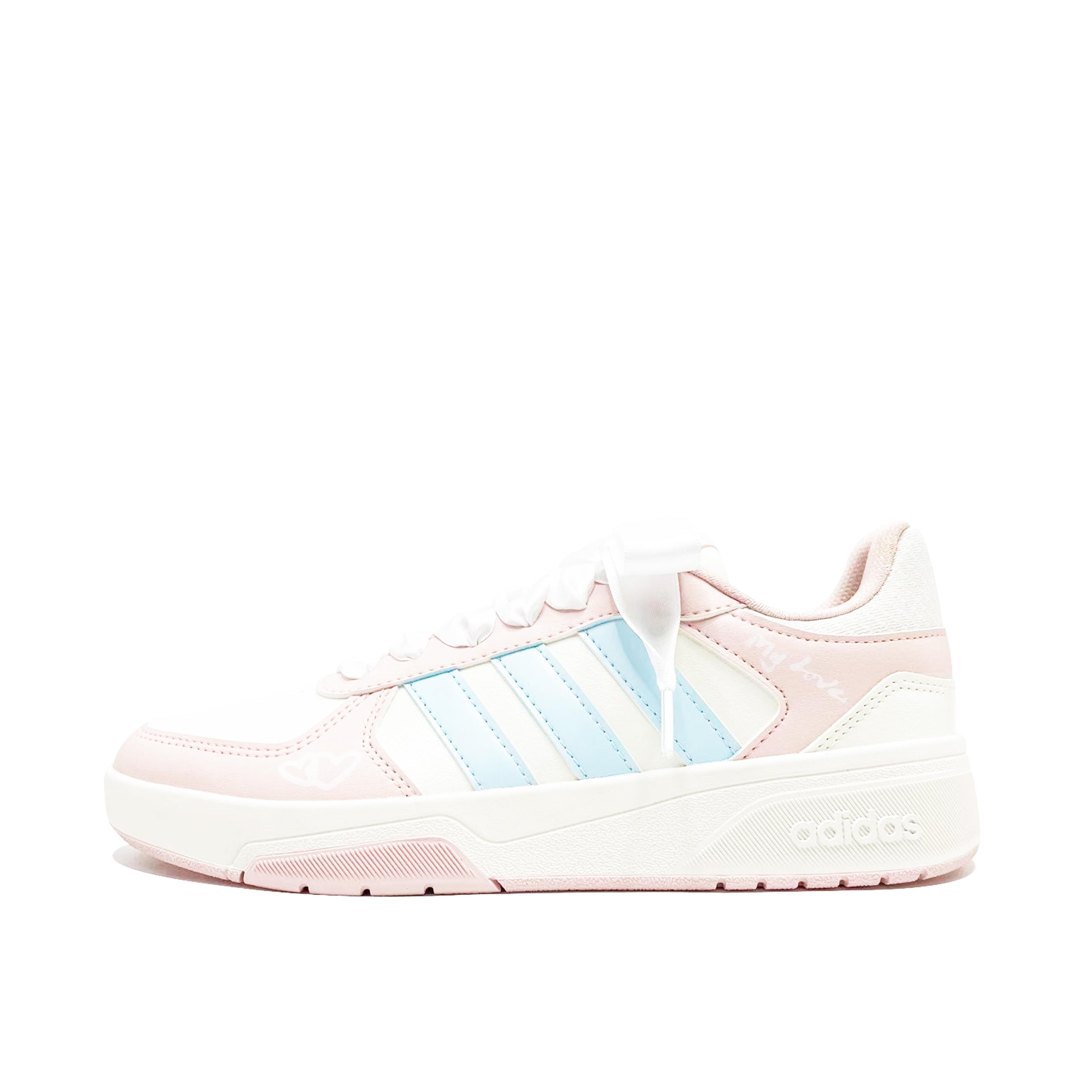 

Adidas COURTBEAT Blue Line Wrapping, Wear Resistant And Non Slip Low top Skateboard Shoes Unisex Pink Blue KI6785(Team1118-) 36