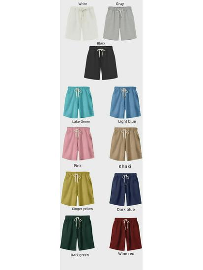 Damen High Waist Einfarbig Lässige Sporthose, Übergröße, Fünf-Punkt-Länge, Kordelzug, Slim Fit