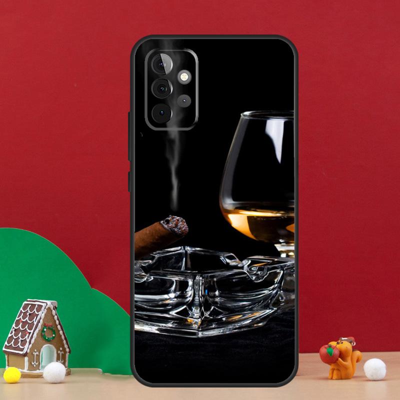 Cigar Whiskey Ice Drink Case For Samsung Galaxy A56 A33 A13 A36 A23 A52 A32 A12 A54 A34 A14 A16 A53 A15 A35 A55 A17